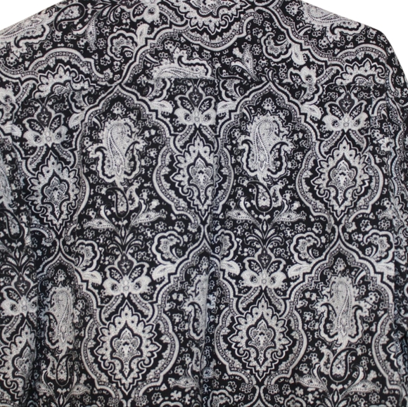 Le Chateau Black and White Paisley Button Down Dress Shirt - Picture 3 of 4